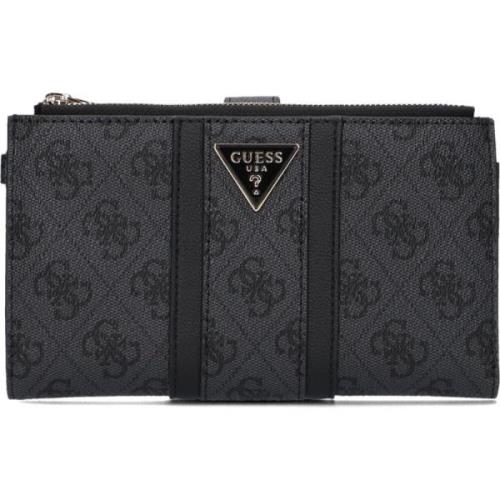 Guess Noreen Dubbel Dragkedja Organizer Plånbok Black, Dam