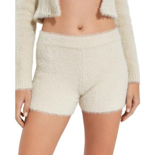 Jacquemus Fluffy Beige Shorts Neve Beige, Dam