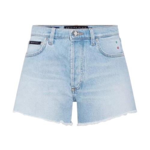 Philipp Plein Ljusblå Hot Pants Shorts Blue, Dam