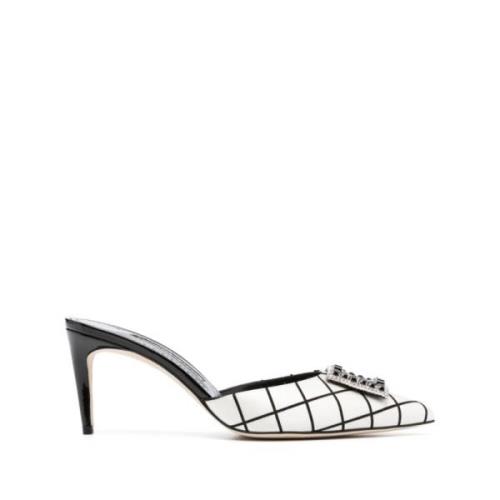 Manolo Blahnik Latexamu Gala Mini Arc Sandaler Black, Dam