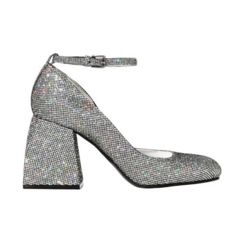 Nodaleto Silver kilklackar handgjorda i Italien Gray, Dam