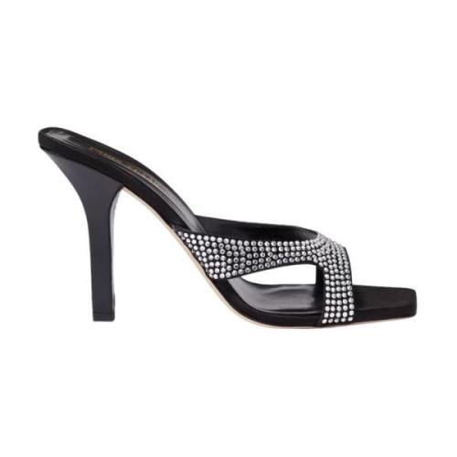 Paris Texas Svarta Kristall Stiletto Mulor Black, Dam