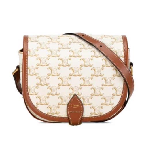 Celine Vintage Pre-owned Canvas crossbodyvskor White, Dam