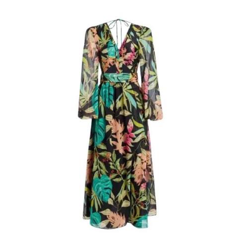 Patbo Tropicalia Maxi Klänning med Slits Multicolor, Dam