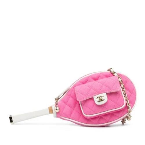 Chanel Vintage Pre-owned Canvas crossbodyvskor Pink, Dam