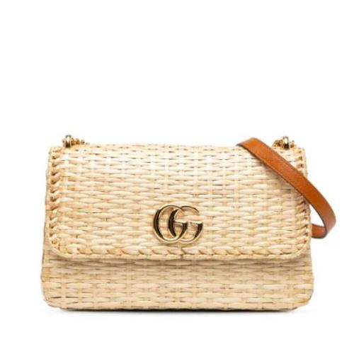 Gucci Vintage Pre-owned Tyg crossbodyvskor Beige, Dam