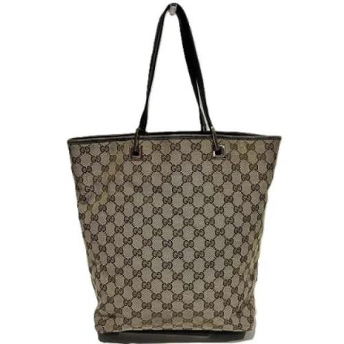 Gucci Vintage Pre-owned Canvas totevskor Beige, Dam