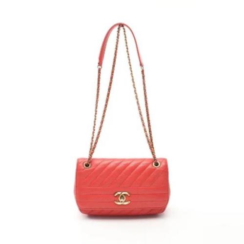 Chanel Vintage Pre-owned Laeder axelremsvskor Red, Dam