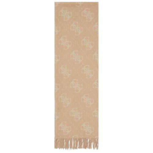 Guess Stiliga Vinterscarfar med Logodetalj Beige, Dam