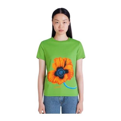 Kenzo Grön blommig T-shirt Green, Dam