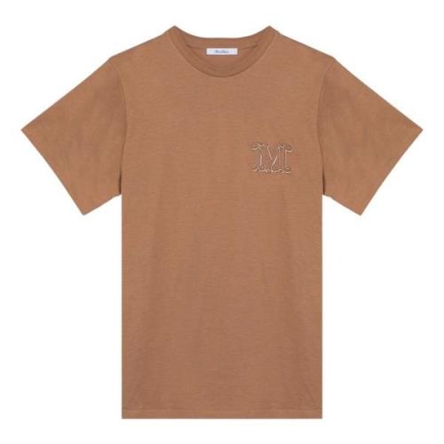 Max Mara Kortärmad rund hals T-shirt Brown, Dam