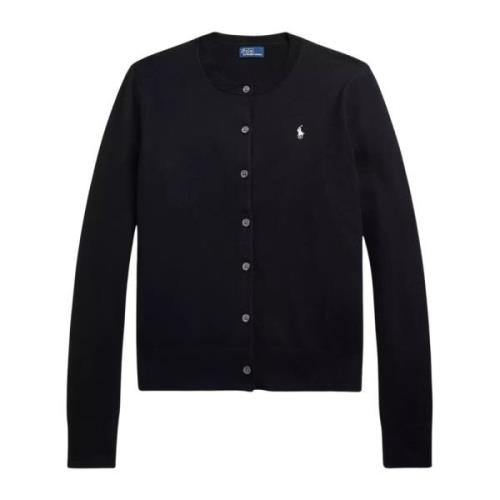 Ralph Lauren Svart bomullscardigan Black, Dam