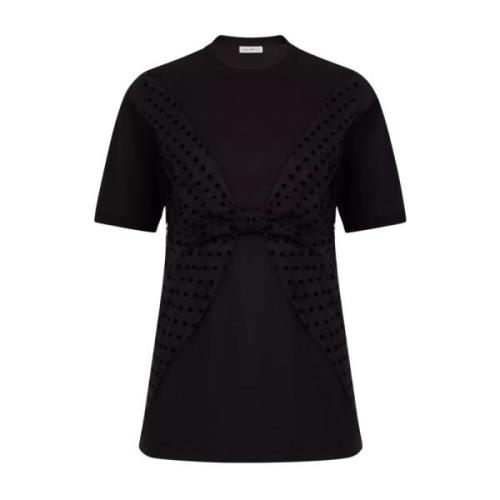 Nina Ricci Svart blus med prickig rosett Black, Dam