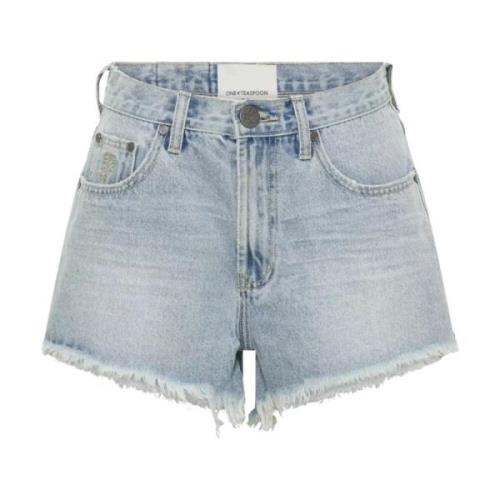 One Teaspoon Denim shorts med medium upphov Blue, Dam