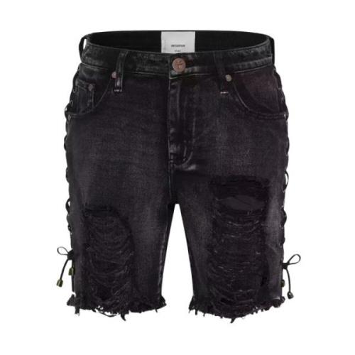 One Teaspoon Svarta Stevies Boyfriend Shorts Black, Dam