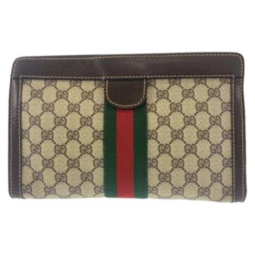 Gucci Vintage Pre-owned Canvas kuvertvskor Beige, Dam