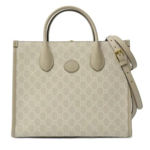 Gucci Vintage Pre-owned Canvas totevskor Beige, Dam