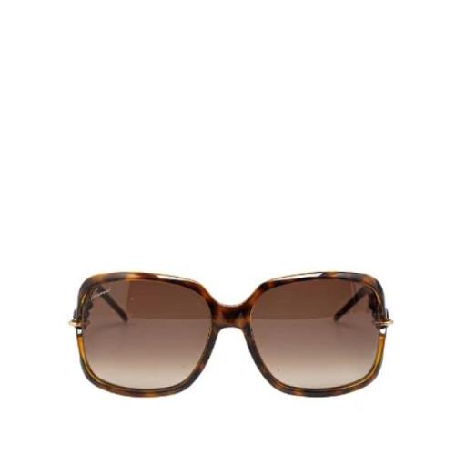 Gucci Vintage Pre-owned Plast solglasgon Brown, Dam