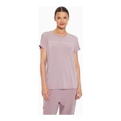 Emporio Armani EA7 Casual Bomull T-shirt för Män Purple, Dam