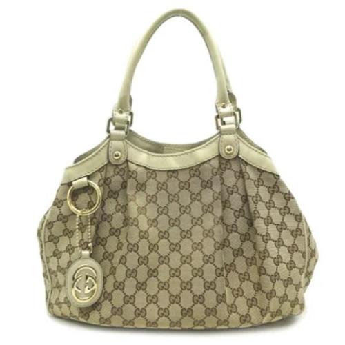 Gucci Vintage Pre-owned Canvas gucci-vskor Beige, Dam