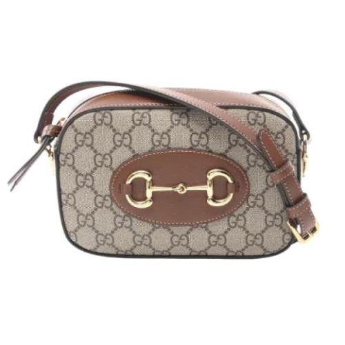 Gucci Vintage Pre-owned Canvas axelremsvskor Beige, Dam