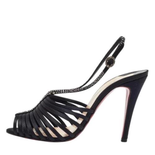 Christian Louboutin Pre-owned Pre-owned Satin sandaler Black, Dam