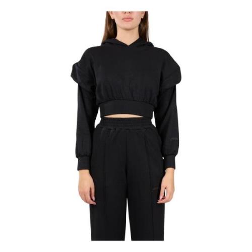 Hinnominate Cropped hoodie med tryckt logotyp Black, Dam