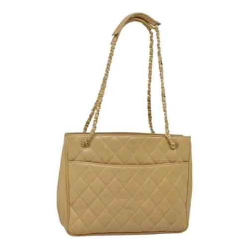 Chanel Vintage Pre-owned Laeder axelremsvskor Beige, Dam