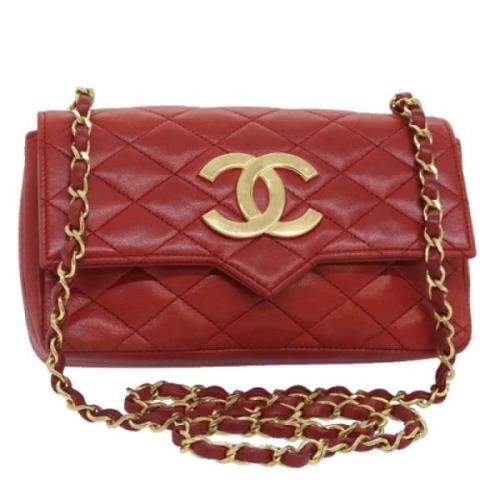 Chanel Vintage Pre-owned Laeder axelremsvskor Red, Dam