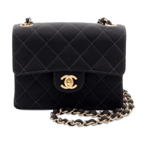 Chanel Vintage Pre-owned Canvas axelremsvskor Black, Dam