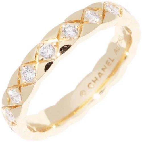 Chanel Vintage Pre-owned Metall ringar Yellow, Dam