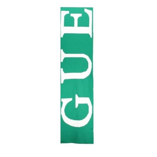 Guess Grön Bomullsscarf med Kontrastdetaljer Green, Dam