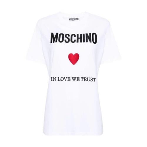 Moschino Vit T-shirt 'In Love We Trust' White, Dam