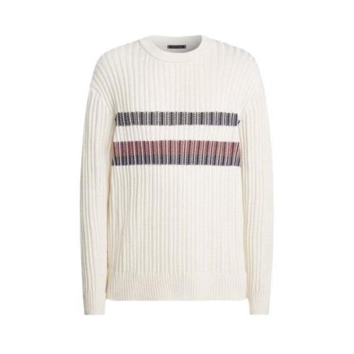 Tommy Hilfiger Chunky Ribbed Striped Sweater White, Herr