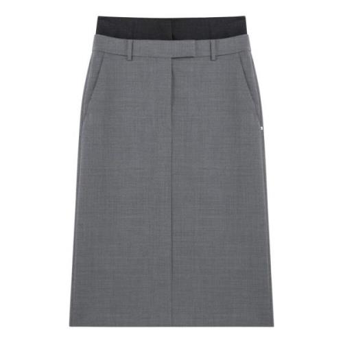 Sportmax Flared Skirt Gray, Dam