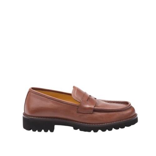 Testoni Courmayeur Loafer Grained Calf Brown, Herr