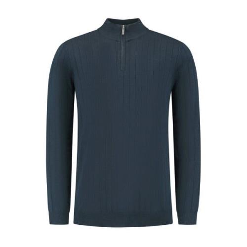 Pure Path Stickad Halfzip Tröja Blue, Herr