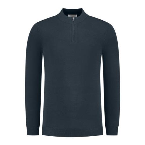 Pure Path Essentiell Stickad Half-Zip Tröja Blue, Herr