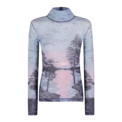 Maison Kitsuné Mesh High Neck Top Multicolor, Dam