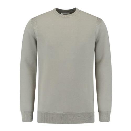 Pure Path Räfflad Crewneck Stickat Beige, Herr