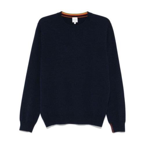 PS By Paul Smith Navy Blue Cashmere Crewneck Sweater Blue, Herr