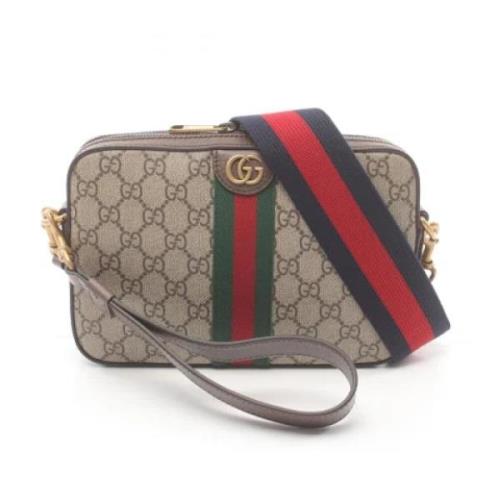 Gucci Vintage Pre-owned Canvas axelremsvskor Beige, Dam