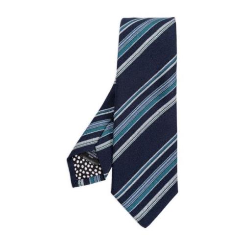 PS By Paul Smith Blå Silke Pinstripe Slips Blue, Herr