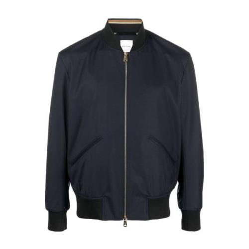 PS By Paul Smith Blå ullbomberjacka med Green Storm System® Blue, Herr