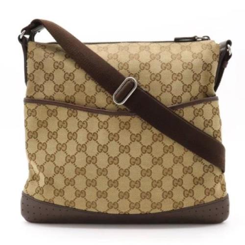 Gucci Vintage Pre-owned Canvas axelremsvskor Beige, Dam