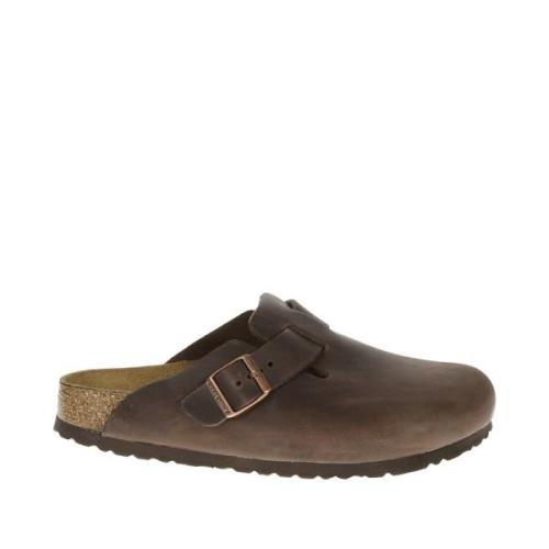 Birkenstock Läder Spänne Träsko Sko Brown, Herr