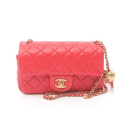 Chanel Vintage Pre-owned Laeder axelremsvskor Red, Dam