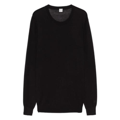 TotêMe Klassisk Crew-Neck Stickad Tröja Black, Dam