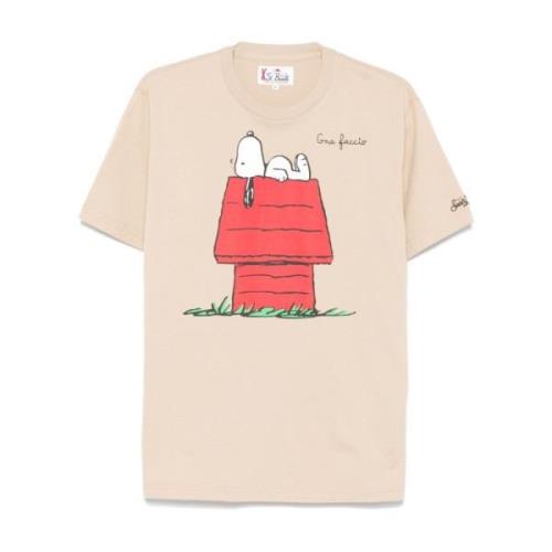 MC2 Saint Barth Beige Snoopy Print Bomull T-shirt Beige, Herr