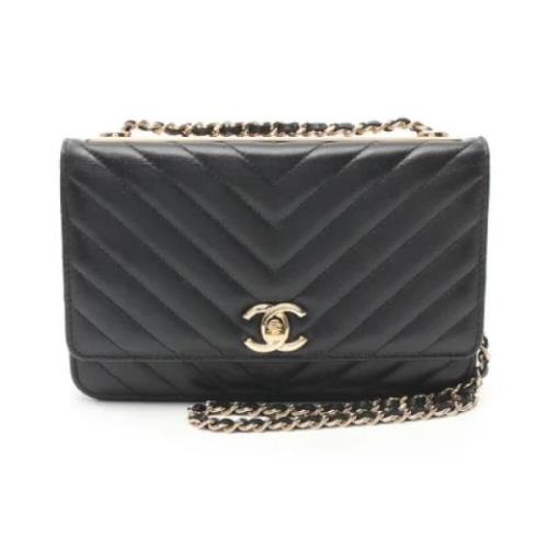 Chanel Vintage Pre-owned Laeder axelremsvskor Black, Dam